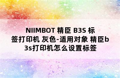 NIIMBOT 精臣 B3S 标签打印机 灰色-适用对象 精臣b3s打印机怎么设置标签